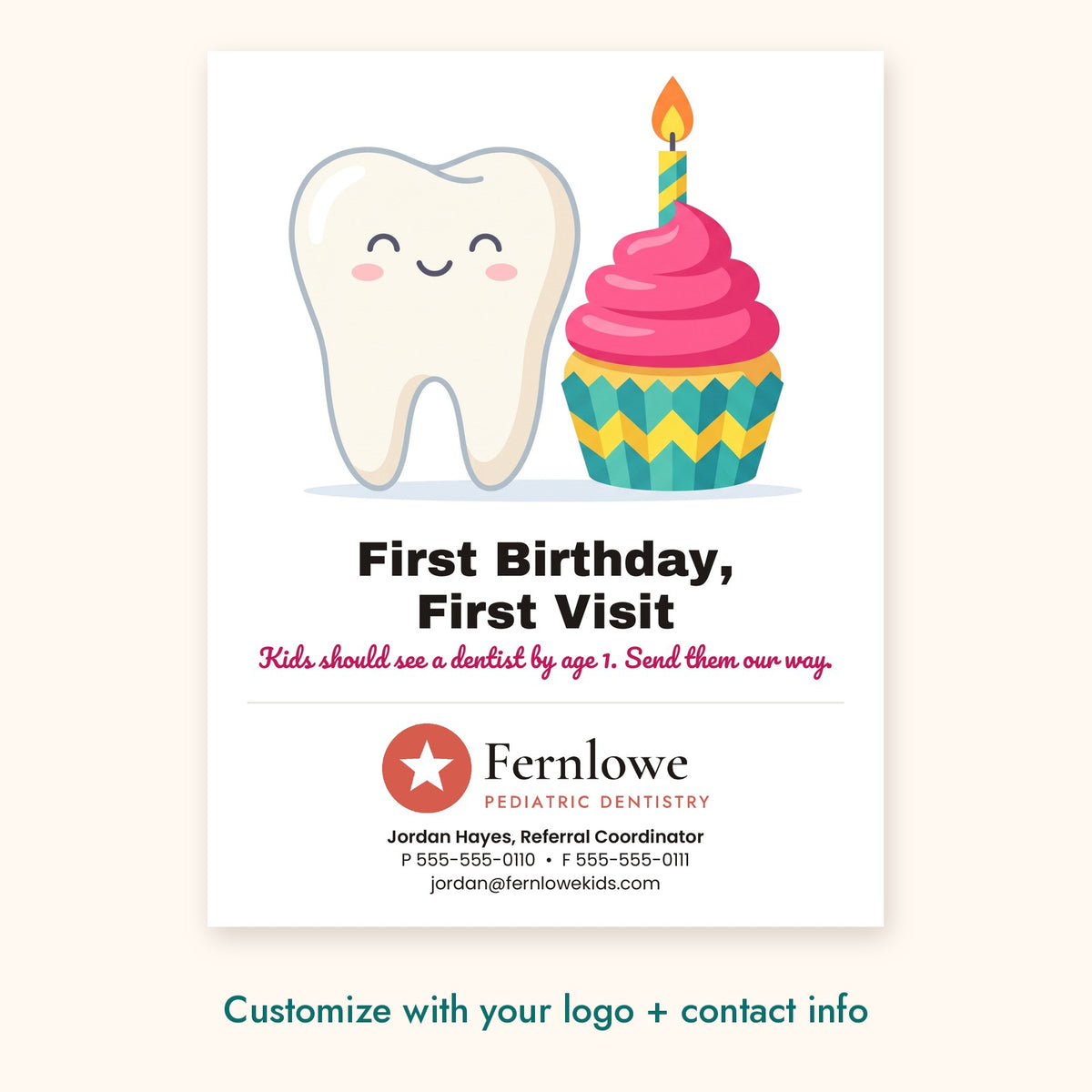 First Birthday, First Visit Dental Pop-By Card