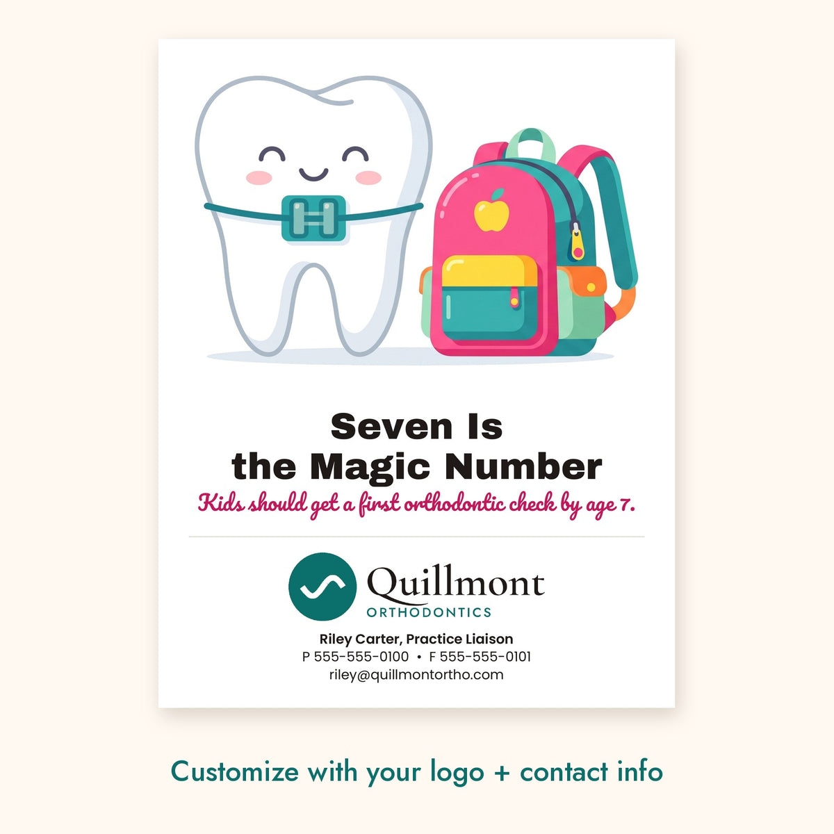 Seven Is the Magic Number Dental Pop-By Card