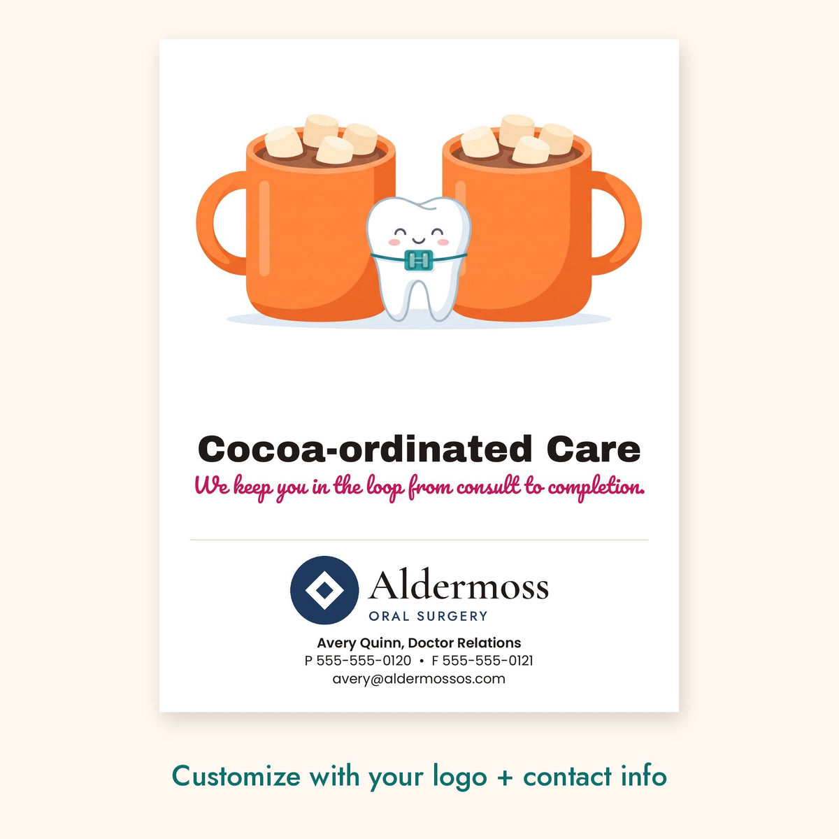 Cocoa-ordinated Care Dental Pop-By Card